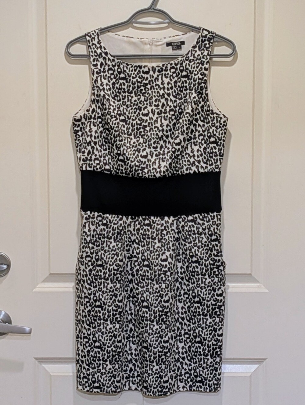 GUC XOXO 7 Y2K Clubwear Black & White Leopard Contrast Waistband Mini Dress